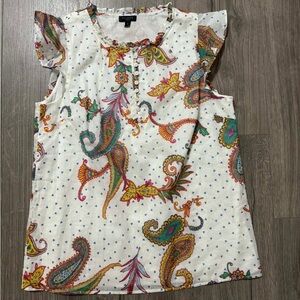 Talbots Multicolor Paisley Sleeveless Blouse